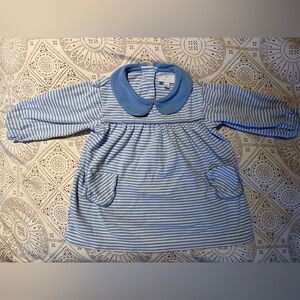 Little English Evelyn Dress - Light Blue Stripes